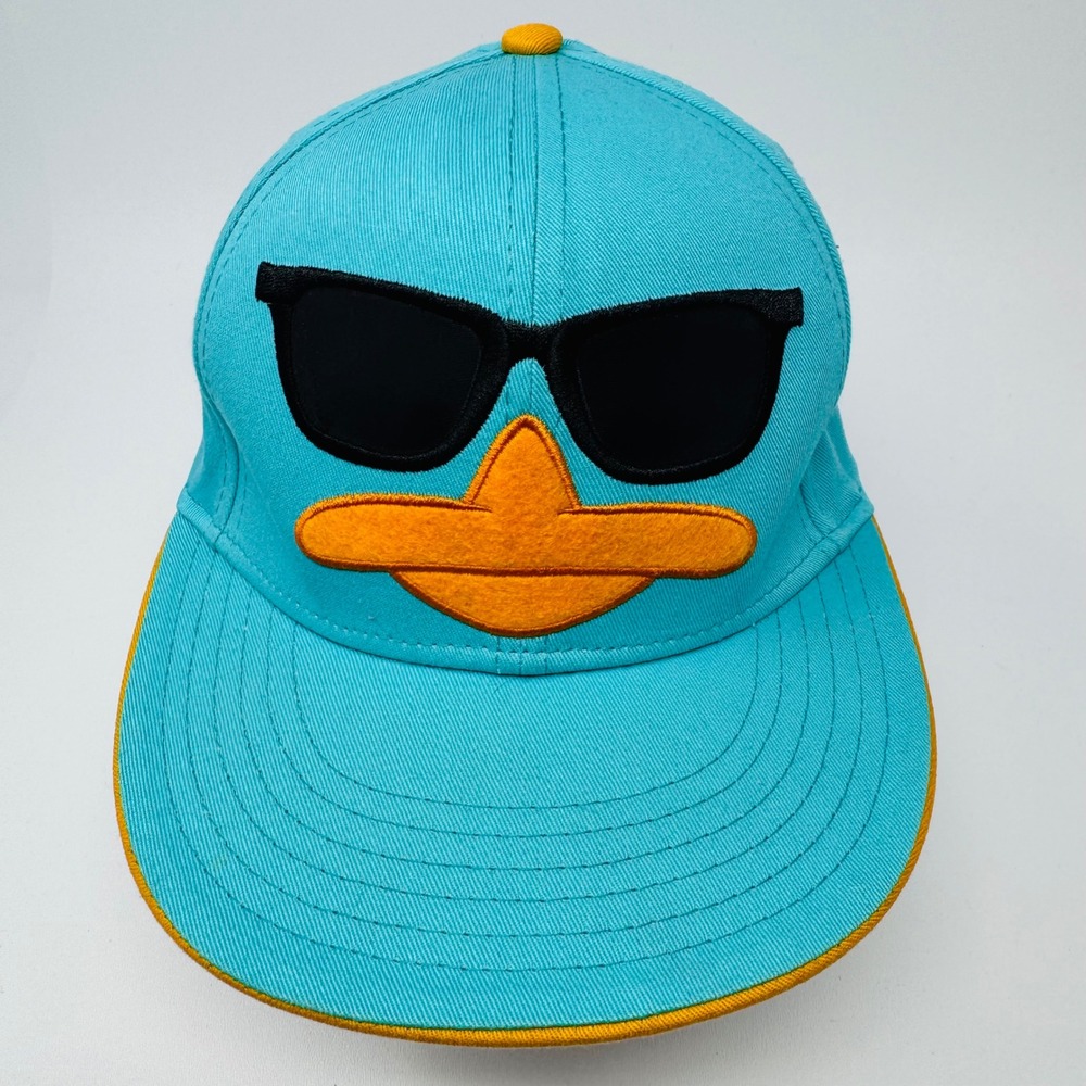 Disney Phineas and Ferb Perry the Platypus Snapback Hat Blue Teal Yellow‎ OSFM